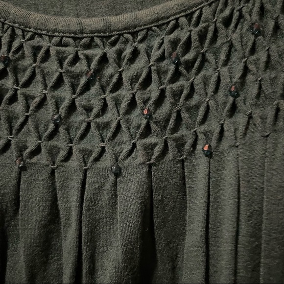 George Designs by Mark Eisen Emerald Green beaded Blouse - Picture 5 of 6